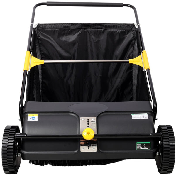 English Elm Hand Push Lawn Sweeper with 26 Inch Wide Path and 7 Cu Ft Bag for Yard Cleanup W465P283140