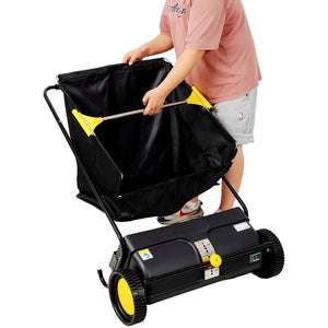 English Elm Hand Push Lawn Sweeper with 26 Inch Wide Path and 7 Cu Ft Bag for Yard Cleanup W465P283140