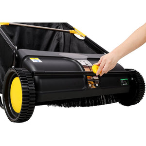 English Elm Hand Push Lawn Sweeper with 26 Inch Wide Path and 7 Cu Ft Bag for Yard Cleanup W465P283140