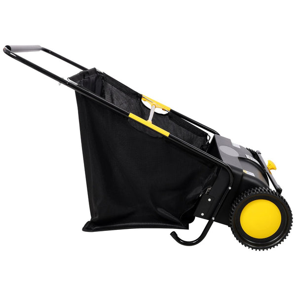 English Elm Hand Push Lawn Sweeper with 26 Inch Wide Path and 7 Cu Ft Bag for Yard Cleanup W465P283140