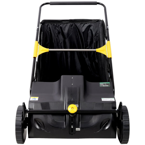 English Elm Hand Push Lawn Sweeper 21 Inch Four Brush Yard Cleaner with 3.5 Cu Ft Hopper W465P283143