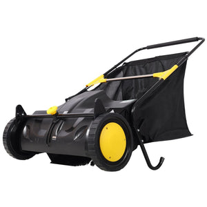 English Elm Hand Push Lawn Sweeper 21 Inch Four Brush Yard Cleaner with 3.5 Cu Ft Hopper W465P283143