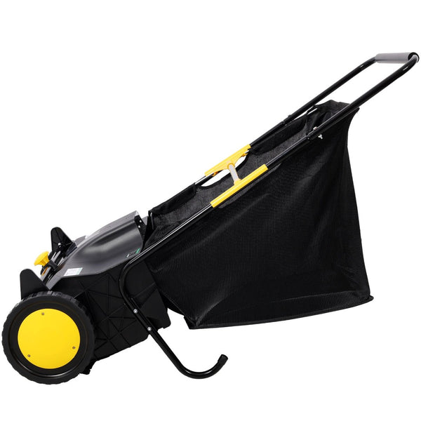 English Elm Hand Push Lawn Sweeper 21 Inch Four Brush Yard Cleaner with 3.5 Cu Ft Hopper W465P283143