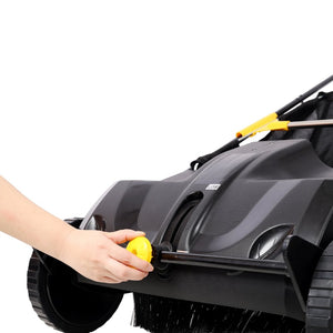 English Elm Hand Push Lawn Sweeper 21 Inch Four Brush Yard Cleaner with 3.5 Cu Ft Hopper W465P283143