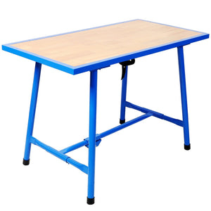 English Elm Foldable Steel Frame Workshop Bench with Wood Surface and 660lb Heavy Duty Capacity W465P298822