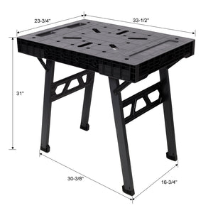 English Elm Foldable Workbench with 1650lb Capacity Quick Setup Garage Workshop Portable Station W465P304916