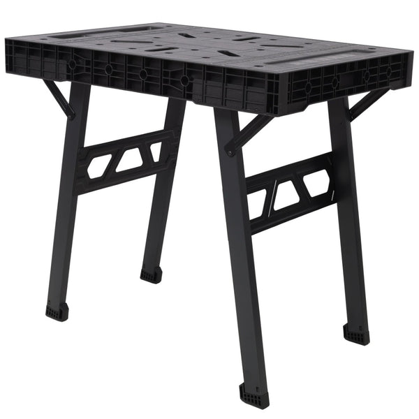 English Elm Foldable Workbench with 1650lb Capacity Quick Setup Garage Workshop Portable Station W465P304916