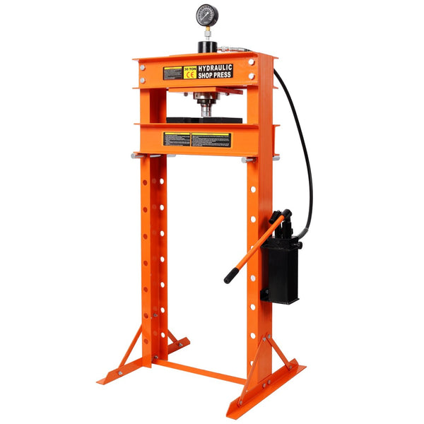 English Elm 30 Ton H-frame Hydraulic Shop Press with Adjustable Height Gauge for Garage Use W465P304919