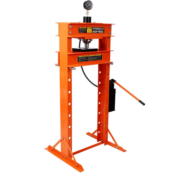 English Elm 30 Ton H-frame Hydraulic Shop Press with Adjustable Height Gauge for Garage Use W465P304919