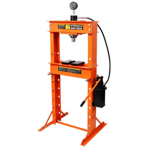 English Elm 30 Ton H-frame Hydraulic Shop Press with Adjustable Height Gauge for Garage Use W465P304919