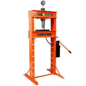 English Elm 30 Ton H-frame Hydraulic Shop Press with Adjustable Height Gauge for Garage Use W465P304919