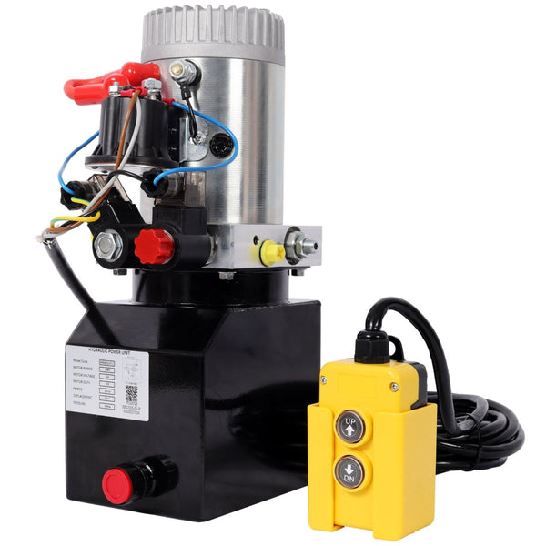 English Elm Heavy Duty 12v Dc Hydraulic Pump Unit 3qt Steel Tank for Dump Trailers Lifting W465P310717