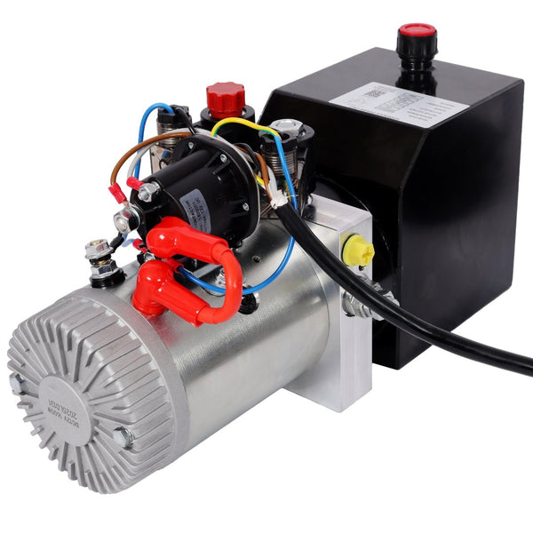 English Elm Heavy Duty 12v Dc Hydraulic Pump Unit 3qt Steel Tank for Dump Trailers Lifting W465P310717