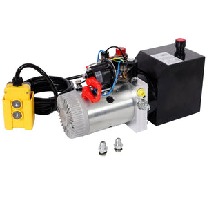 English Elm Heavy Duty 12v Dc Hydraulic Pump Unit 3qt Steel Tank for Dump Trailers Lifting W465P310717