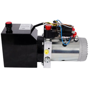 English Elm Heavy Duty 12v Dc Hydraulic Pump Unit 3qt Steel Tank for Dump Trailers Lifting W465P310717