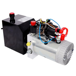 English Elm Heavy Duty 12v Dc Hydraulic Pump Unit 3qt Steel Tank for Dump Trailers Lifting W465P310717