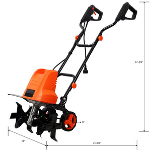 English Elm 13.5amp Corded Electric Garden Tiller with 24 Steel Tines and 18 Inch Working Width W465P311043