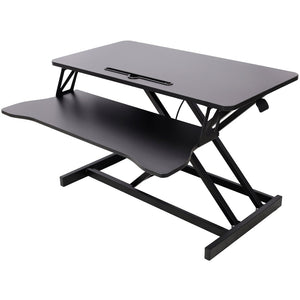 English Elm Adjustable Sit Stand Desk Converter with Gas Spring and Sliding Keyboard Tray Black W465P318123