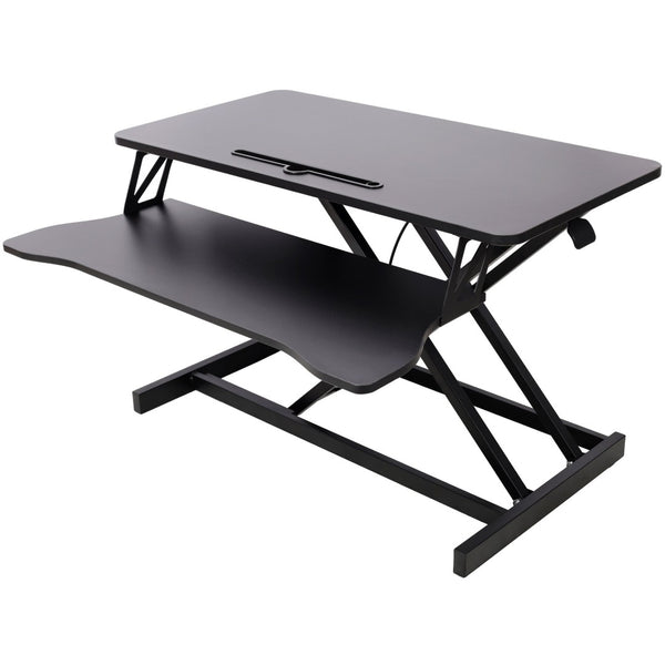 English Elm Adjustable Sit Stand Desk Converter with Gas Spring and Sliding Keyboard Tray Black W465P318123