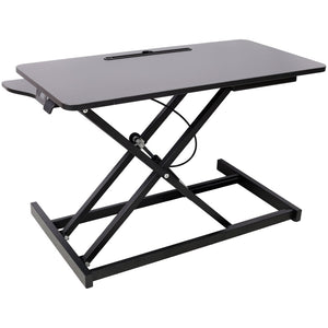 English Elm Adjustable Sit Stand Desk Converter with Gas Spring and Sliding Keyboard Tray Black W465P318123