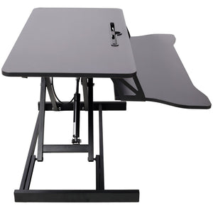 English Elm Adjustable Sit Stand Desk Converter with Gas Spring and Sliding Keyboard Tray Black W465P318123