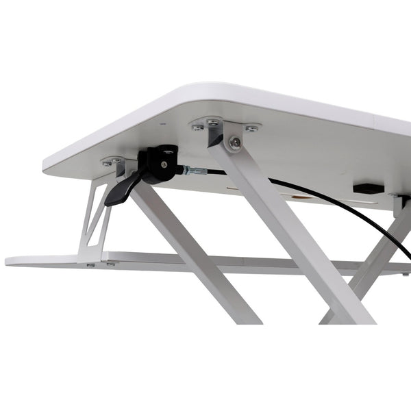 English Elm Adjustable Sit Stand Desk Converter with Gas Spring and Sliding Keyboard Tray White W465P318124