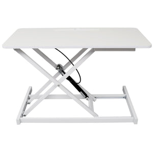 English Elm Adjustable Sit Stand Desk Converter with Gas Spring and Sliding Keyboard Tray White W465P318124