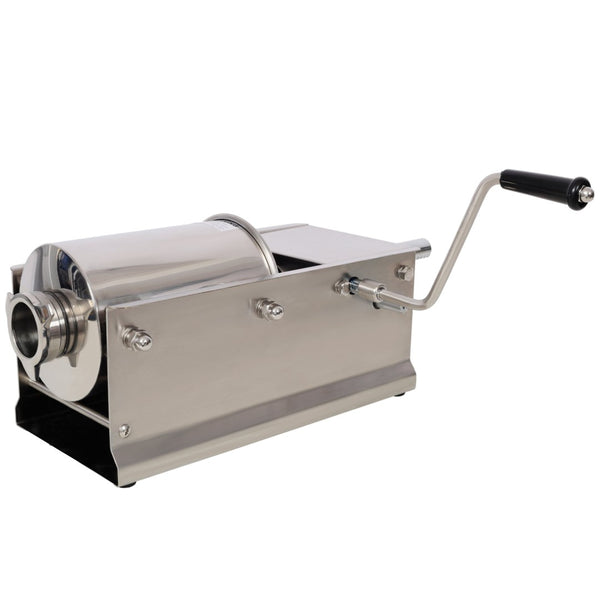 English Elm 3l/7lbs Horizontal Sausage Stuffer Stainless Steel Manual Machine with 4 Nozzles W465P320404