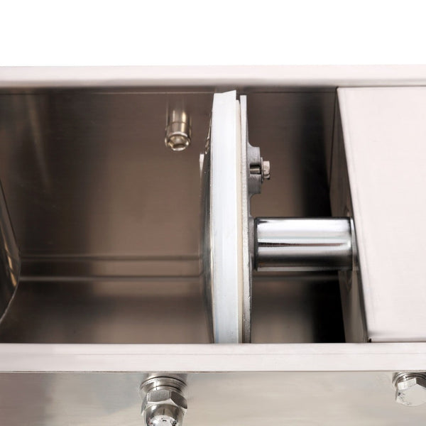 English Elm 3l/7lbs Horizontal Sausage Stuffer Stainless Steel Manual Machine with 4 Nozzles W465P320404