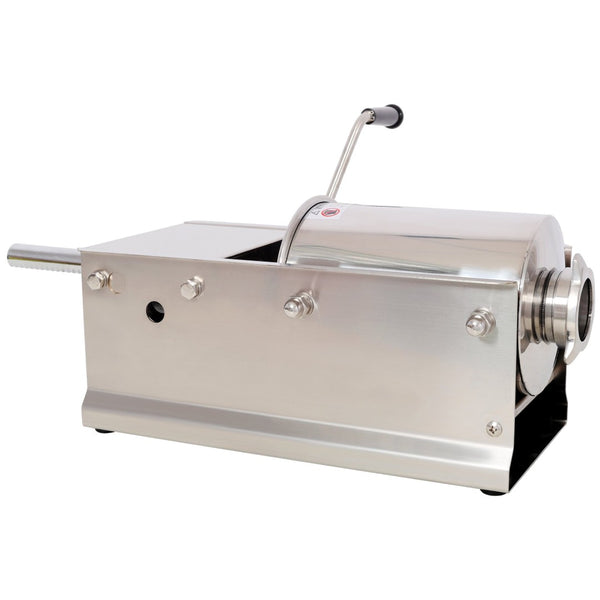 English Elm 3l/7lbs Horizontal Sausage Stuffer Stainless Steel Manual Machine with 4 Nozzles W465P320404