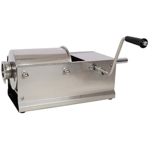 English Elm 3l/7lbs Horizontal Sausage Stuffer Stainless Steel Manual Machine with 4 Nozzles W465P320404