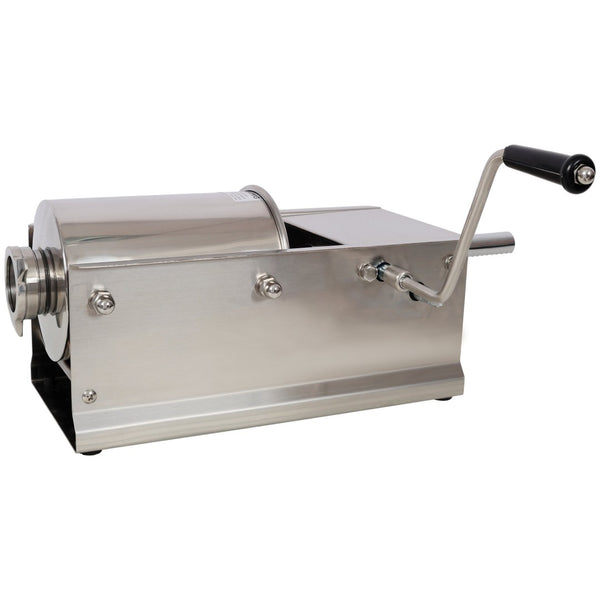 English Elm 3l/7lbs Horizontal Sausage Stuffer Stainless Steel Manual Machine with 4 Nozzles W465P320404