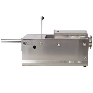 English Elm 3l/7lbs Horizontal Sausage Stuffer Stainless Steel Manual Machine with 4 Nozzles W465P320404
