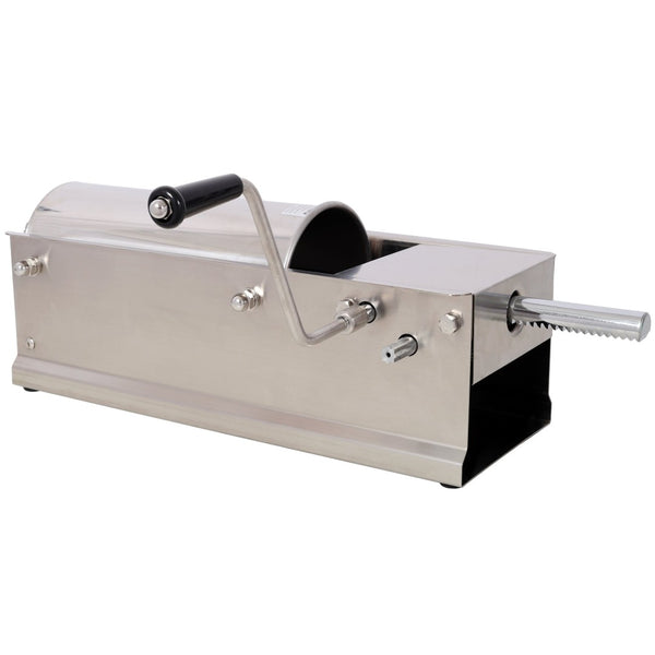 English Elm 5l/11lbs Horizontal Sausage Stuffer Stainless Steel Manual Press with Four Stuffing Tubes W465P320406