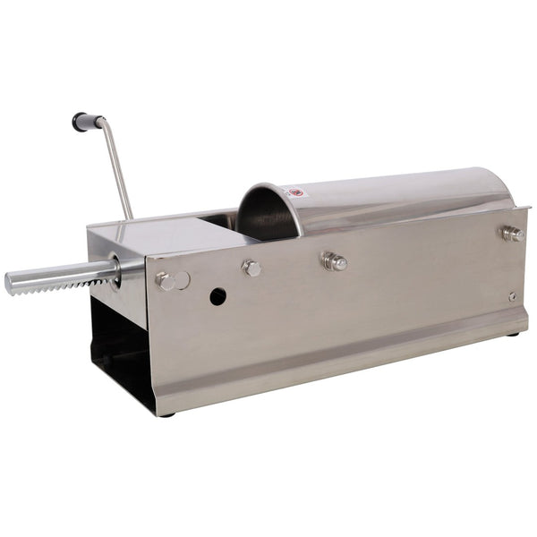 English Elm 5l/11lbs Horizontal Sausage Stuffer Stainless Steel Manual Press with Four Stuffing Tubes W465P320406