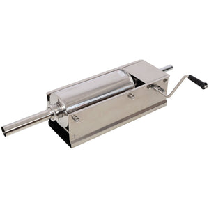 English Elm 5l/11lbs Horizontal Sausage Stuffer Stainless Steel Manual Press with Four Stuffing Tubes W465P320406