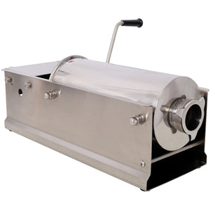English Elm 5l/11lbs Horizontal Sausage Stuffer Stainless Steel Manual Press with Four Stuffing Tubes W465P320406