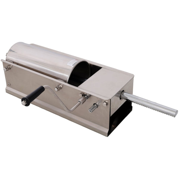 English Elm 5l/11lbs Horizontal Sausage Stuffer Stainless Steel Manual Press with Four Stuffing Tubes W465P320406