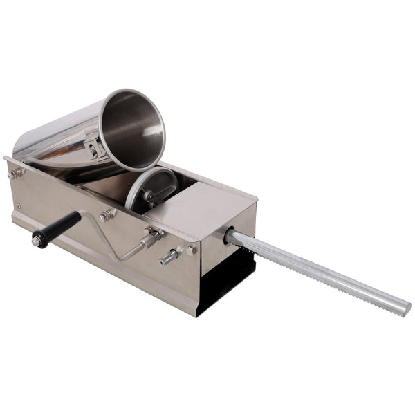 English Elm 5l/11lbs Horizontal Sausage Stuffer Stainless Steel Manual Press with Four Stuffing Tubes W465P320406