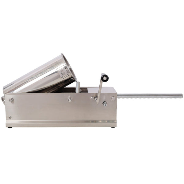 English Elm 5l/11lbs Horizontal Sausage Stuffer Stainless Steel Manual Press with Four Stuffing Tubes W465P320406