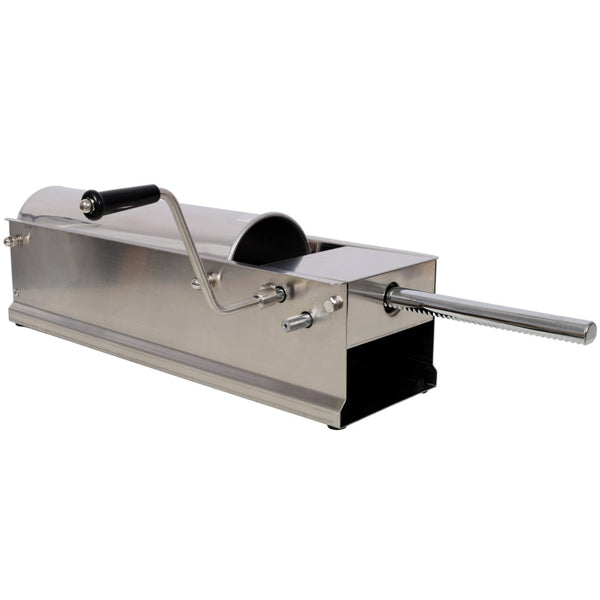 English Elm 7l/15lbs Horizontal Stainless Steel Sausage Stuffer Manual with Four Filling Nozzles W465P320411