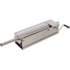 English Elm 7l/15lbs Horizontal Stainless Steel Sausage Stuffer Manual with Four Filling Nozzles W465P320411
