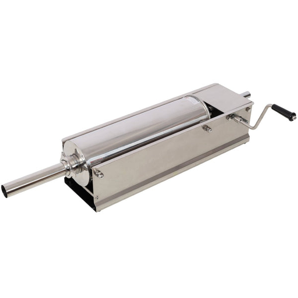 English Elm 7l/15lbs Horizontal Stainless Steel Sausage Stuffer Manual with Four Filling Nozzles W465P320411