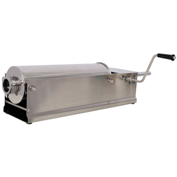 English Elm 7l/15lbs Horizontal Stainless Steel Sausage Stuffer Manual with Four Filling Nozzles W465P320411