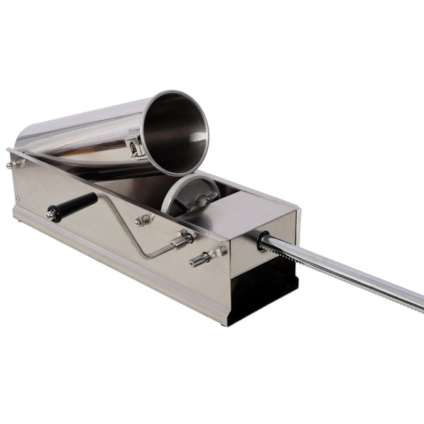 English Elm 7l/15lbs Horizontal Stainless Steel Sausage Stuffer Manual with Four Filling Nozzles W465P320411