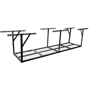 English Elm 2x8ft Overhead Garage Storage Rack Heavy Duty Steel Ceiling Mount 400lb Capacity Black W465P325872