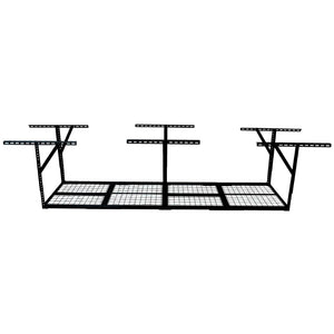 English Elm 2x8ft Overhead Garage Storage Rack Heavy Duty Steel Ceiling Mount 400lb Capacity Black W465P325872
