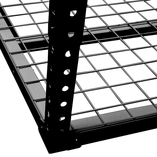 English Elm 2x8ft Overhead Garage Storage Rack Heavy Duty Steel Ceiling Mount 400lb Capacity Black W465P325872