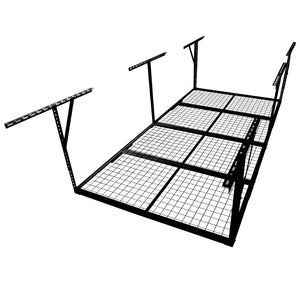 English Elm 3x8ft Overhead Garage Ceiling Storage Rack Heavy Duty Metal 600 Lb Adjustable Mount Black W465P325873