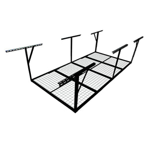 English Elm 3x8ft Overhead Garage Ceiling Storage Rack Heavy Duty Metal 600 Lb Adjustable Mount Black W465P325873